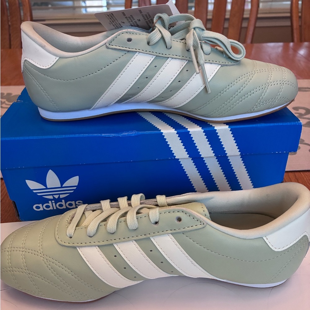 Adidas Mint and White Classic Sneakers